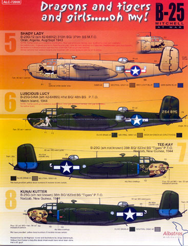 Details about   Starfighter Decals 1/72 PACIFIC MITCHELLS B-25B B-25C & B-25D Mitchell Bombers 