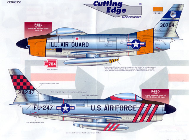 #48-955 SuperScale 1/48 decals F-86D Sabre Kirtland AFB 1954