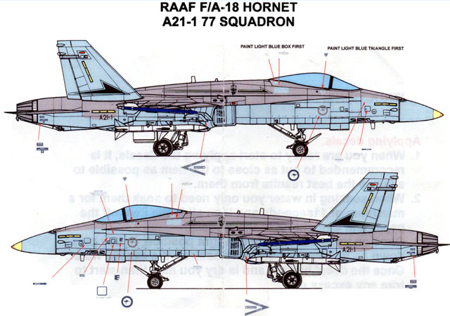 1/72 RAAF DECALS; F/A-18A/B Hornet 2 OCU Tiger Tail 2002 