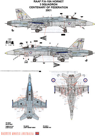 RAAF Decals for 1/48 McDonnell Douglas F/A-18A Hornet 75 SQN 1942-2002 