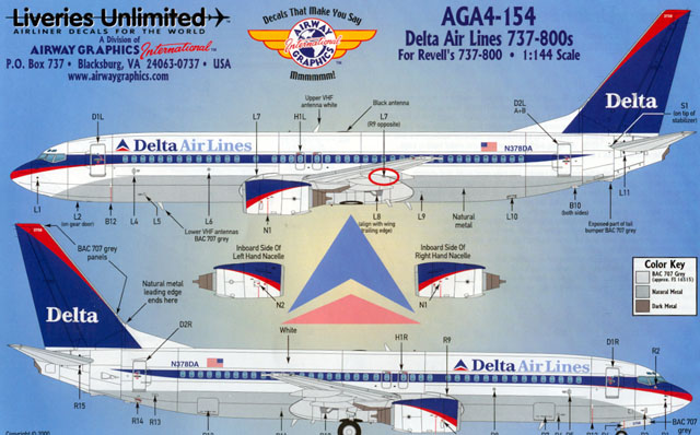 decal by Ascensio 738-046 new livery Boeing 737-800 1/144 American Airlines 